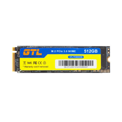 Твердотільний накопичувач SSD 512Gb, GTL Poseidon, PCI-E 3.0 x4, M.2 2280, 3D TLC, 2100/1700 МБ/с, Bulk (GTLPOS512GBNV)