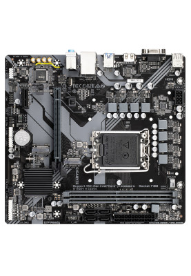 Материнська плата LGA1700, Gigabyte B760M H DDR4, B760, 2xDDR4, Int.Video(CPU), 4xSATA3, 2xM.2, 1xPCI-E 16x 4.0, 1xPCI-E 1x 3.0, Realtek 7.1, RTL8111E, 6xUSB3.2/6xUSB2.0, VGA/HDMI, MicroATX