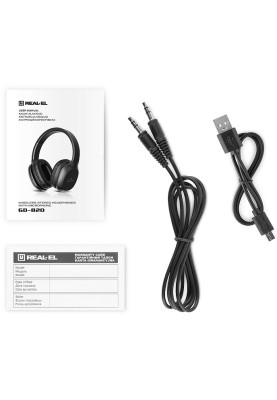 Навушники REAL-EL GD-820 Black, Bluetooth V4.2, накладні, складні, мікрофон