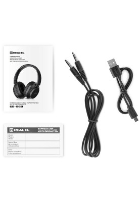 Навушники REAL-EL GD-860 Black, Bluetooth V4.2, накладні, складні, мікрофон