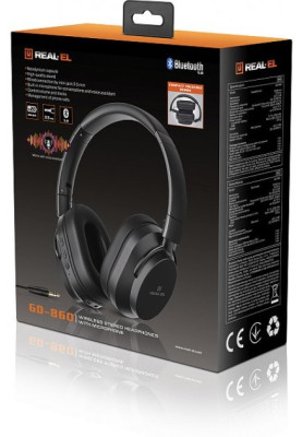 Навушники REAL-EL GD-860 Black, Bluetooth V4.2, накладні, складні, мікрофон