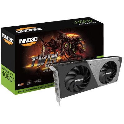 Відеокарта GeForce RTX 4060 Ti, Inno3D, TWIN X2, 8Gb GDDR6, 128-bit, HDMI/3xDP, 2535/18000 MHz, 8-pin (N406T2-08D6-171153N)