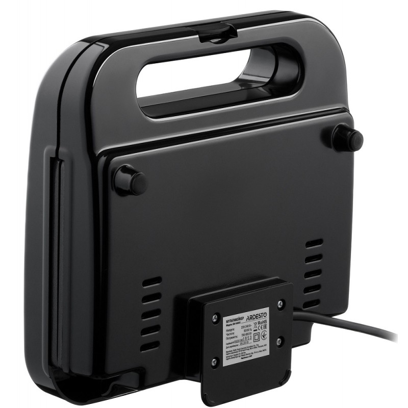 Мультимейкер Ardesto SM-H400S, Black, 700 Вт, 4 пластини: сендвіч, вафельна, гриль, горішниця, антипригарне покриття, індикатор готовності