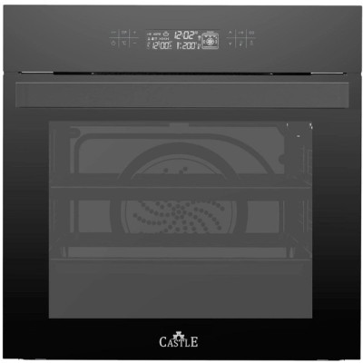 Духова шафа Castle CO-601B, Black, 3378W, електрична, 73л, сенсорне керування, 11 режимів приготування, конвекція, гриль, 2 ТЕНи, швидкий нагрів, розморожування, дверь з подвійним склом та дотягом, ширина 60см