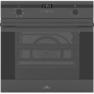Духова шафа Castle CO-603B, Black, 2170W, електрична, 73л, поворотні перемикачі, 6 режимів приготування, конвекція, гриль, 2 ТЕНи, розморожування, дверь з подвійним склом та дотягом, сенсорний таймер, ширина 60см