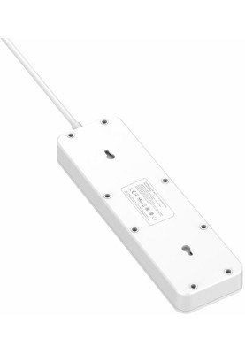 Фільтр мережевий 2 м, ProLogix White, 5 розеток, 10А, до 2.2 кВт, 4 USB 1 PD +1 QC3.0 +2 AUTO ID, вимикач, заземлення (PR-SC5415W)