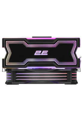 Кулер для процесора 2E Gaming Air Cool AC120D4TC-ARGB, алюміній, мідні теплові трубки, 1x120 мм ARGB PWM, для Intel 115x/1200/1366/1700, AMD AMx/FMx, до 180 Вт (2E-AC120D4TC-ARGB)