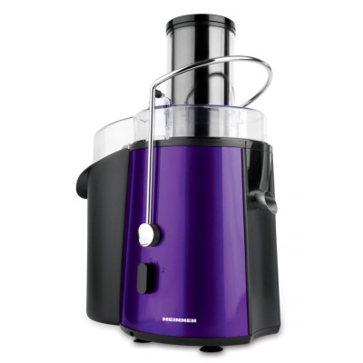 Соковитискач Heinner XF-1000UV, Violet, відцентрова, 1000Вт, ємність для соку 1000мл, ємність для м'якоті 2000мл, 2 швидкості, горловина "ціле яблуко" 75мм, фільтр з нержавіючої сталі, протиковзні ніжки