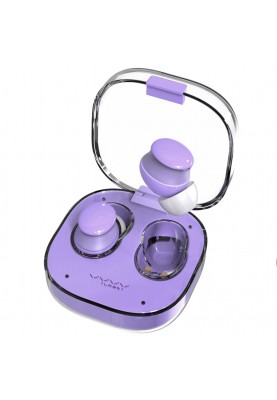 Навушники бездротові Vyvylabs Binkus TWS, Purple, Bluetooth, мікрофон, динаміки 10 мм, технологія шумозаглушення ENC, акумулятор: 35 mAh / 300 mAh (кейс), Type-C (VGDTS1)