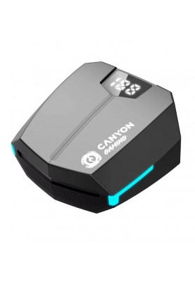 Навушники бездротові Canyon GTWS-2 "DoubleBee", Black, Bluetooth 5.3, мікрофон, динаміки 13 мм, зарядний бокс з LED дисплеєм (CND-GTWS2B)