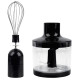 Блендер Liberton LHB-0303 Black, 800W, занурювальний, плавне регулювання швидкості + Турбо, аксесуари: вінчик для збивання, мірний стакан (600мл), чаша подрібнювача (400мл),