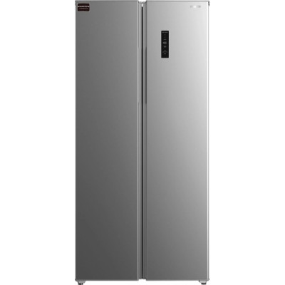 Холодильник Side by side Edler ED-430IP, Steel, No frost, загальний об'єм 429L, корисний об'єм 249L/180L, дисплей, електронне керування, інверторний компресор, LED освітлення, суперзаморожування, режим "відпустка", А+, 180x83.6x62см