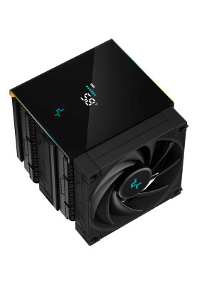 Кулер для процесора Deepcool AK620 DIGITAL, Black, 2x120 мм, LCD екран, для Intel 1700/1200/115x/2011/2066, AMD AMx/FMx, висота 162 мм (R-AK620-BKADMN-G)