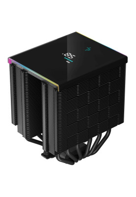 Кулер для процесора Deepcool AK620 DIGITAL, Black, 2x120 мм, LCD екран, для Intel 1700/1200/115x/2011/2066, AMD AMx/FMx, висота 162 мм (R-AK620-BKADMN-G)
