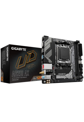Материнська плата AM5 Gigabyte A620I AX, A620, 2xDDR5, Int.Video (CPU), 2xSATA3, 1xM.2, 1xPCI-E 4.0 x16, Realtek 7.1, Realtek 2.5Gb, WiFi 6E, Bluetooth 5.3, 4xUSB3.2/4xUSB2.0/2xUSB Type-C 3.2, HDMI/DP, Mini-ITX