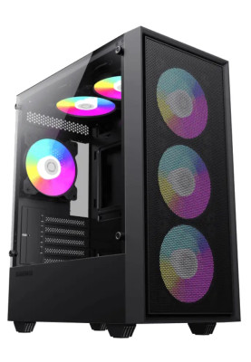 Корпус GameMax Storm Black, без БЖ, Mini Tower, Micro ATX, 2хUSB 2.0, 1хUSB 3.0, 1x120mm FAN, 380x200x450 мм, 0.8 мм