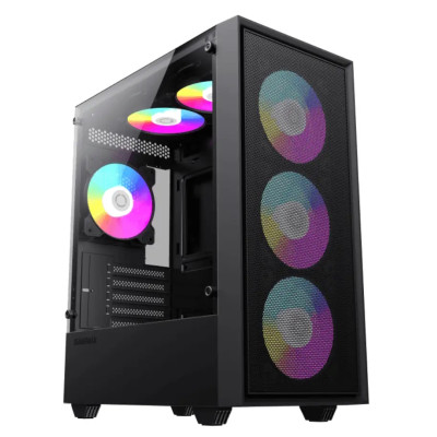 Корпус GameMax Storm Black, без БЖ, Mini Tower, Micro ATX, 2хUSB 2.0, 1хUSB 3.0, 1x120mm FAN, 380x200x450 мм, 0.8 мм