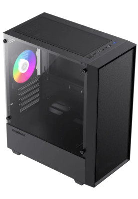 Корпус GameMax Storm Black, без БЖ, Mini Tower, Micro ATX, 2хUSB 2.0, 1хUSB 3.0, 1x120mm FAN, 380x200x450 мм, 0.8 мм