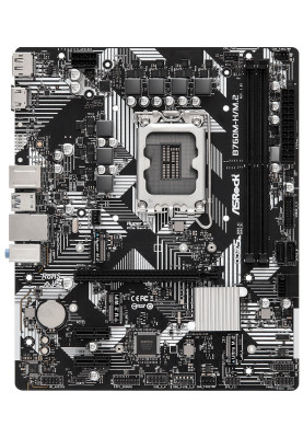 Материнська плата LGA1700, ASRock B760M-H/M.2, B760, 2xDDR5, Int.Video(CPU), 4xSATA3, 2xM.2, 1xPCI-E 4.0 x16, 2xPCI-E 3.0 x1, 1xM.2 (Key E), ALC897, RTL8111H, 6xUSB3.2/5xUSB2.0, HDMI/DP, MicroATX