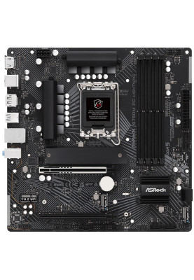 Материнська плата LGA1700, ASRock B760M PG Lightning, B760, 4xDDR5, Int.Video(CPU), 4xSATA3, 3xM.2, 1xPCI-E 5.0 x16, 1xPCI-E 3.0 x16, 1xM.2 (Key E), ALC897, RTL8125BG, 6xUSB3.2/6xUSB2.0, HDMI/DP, CrossFire, MicroATX