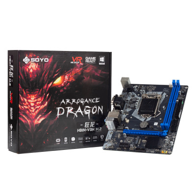 Мат.плата 1150 (H81) Maxsun-Soyo Crazy Dragon H81M-V3H M.2, H81, 2xDDR3, Int.Video(CPU), 2xSATA3/2xSATA2, 1xPCI-E 16x 3.0, 1xPCI-E 1x 2.0, 1xM.2 3.0, ALC897, RTL8111H, 4xUSB2.0, VGA/HDMI, COM, MicroATX (SY-Crazy Dragon H81M-V3H M.2)