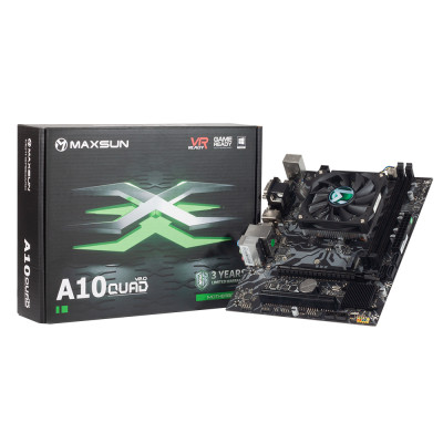 Мат.плата із процесором Maxsun EarthShaker A10 Quad Core Super v2.0, A68 + A8-7200P (4*2.4-3.3Ghz), Int.Video(CPU), 3xSATA3, 1xPCI-E 16x 2.0, 1*PCI, 1*M.2 hybrid, RTL8111H, 6xUSB2.0, VGA/HDMI, COM, microATX (MS-EarthShaker A10 Quad Core Super v2.0)