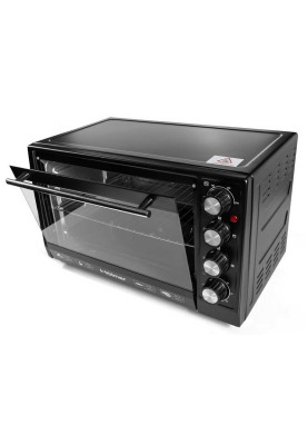 Електродуховка Holmer HEO-183СL Black, 1800w, 35л, конвекція, внутрішня підсвітка, в комплекті деко з антипригарним покриттям та решітка гриль, індикатор роботи, таймер, 100°С-250°С, фіксація відкритого положення дверцят