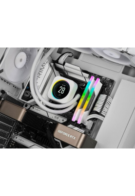 Пам'ять 32Gb x 2 (64Gb Kit) DDR5, 6000 MHz, Corsair Vengeance RGB, White, 40-40-40-77, 1.35V, з радіатором (CMH64GX5M2B6000C40W)