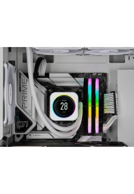 Пам'ять 32Gb x 2 (64Gb Kit) DDR5, 6000 MHz, Corsair Vengeance RGB, White, 40-40-40-77, 1.35V, з радіатором (CMH64GX5M2B6000C40W)