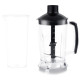 Блендер Liberton LHB-0304 Black, 800W, занурювальний, плавне регулювання швидкості, мірна склянка 600мл, подрібнювач 1250мл, насадка-міксер з двома вінчиками, гачок для замішування тіста, вінчик