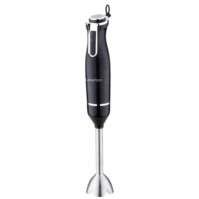 Блендер Liberton LHB-0304 Black, 800W, занурювальний, плавне регулювання швидкості, мірна склянка 600мл, подрібнювач 1250мл, насадка-міксер з двома вінчиками, гачок для замішування тіста, вінчик