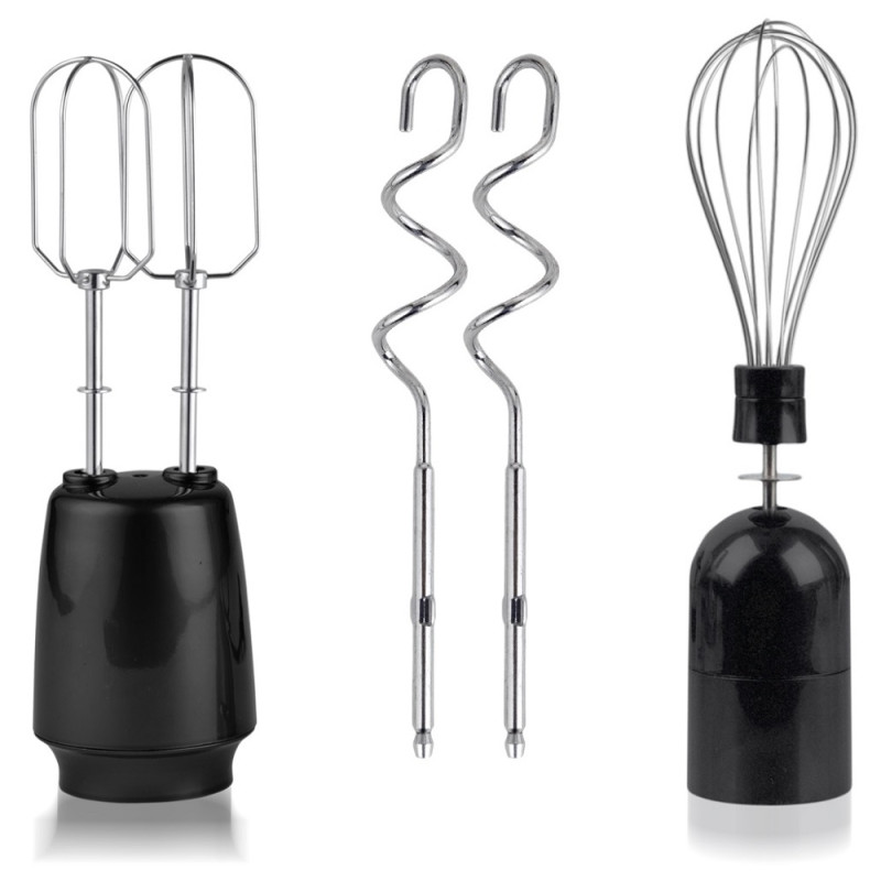 Блендер Liberton LHB-0304 Black, 800W, занурювальний, плавне регулювання швидкості, мірна склянка 600мл, подрібнювач 1250мл, насадка-міксер з двома вінчиками, гачок для замішування тіста, вінчик