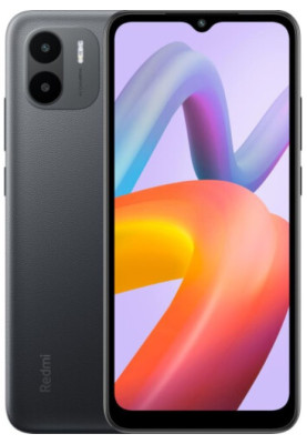 Смартфон Xiaomi Redmi A2 Black, 2 Nano SIM, 6.52" (1600х720) IPS, MediaTek Helio G36 4x2.2GHz+4x1.8GHz, RAM 3GB, ROM 64GB, MicroSD (Max 512GB), GPS, Wi-Fi, BT, LTE, 3 Cam, Li-Ion 5000mAh, Android 13 (Go Edition)