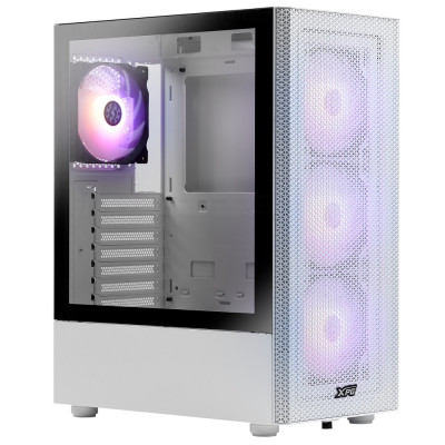 Корпус ADATA XPG VALOR MESH C, White, без БЖ, Mid Tower, для ATX / Micro-ATX / Mini-ITX, 4x120 мм XPG VENTO, VGA до 335 мм / CPU до 165 мм, бічна панель із загартованого скла 3 мм (VALORMESHC4VA-WHCWW)