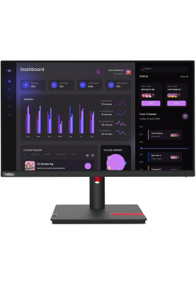 Монітор 23.8" Lenovo ThinkVision T24i-30, Black, IPS, 1920x1080 (16:9), 4 мс, 60 Гц, 250 кд/м², 1000:1, 178°/178°, VGA/HDMI/DP, 4xUSB 3.2 (63CFMATXUA)