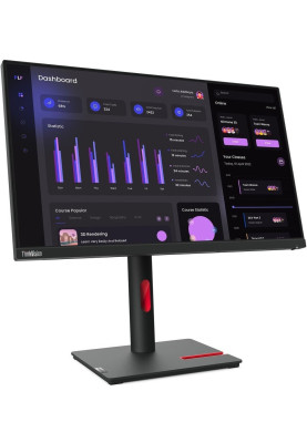 Монітор 23.8" Lenovo ThinkVision T24i-30, Black, IPS, 1920x1080 (16:9), 4 мс, 60 Гц, 250 кд/м², 1000:1, 178°/178°, VGA/HDMI/DP, 4xUSB 3.2 (63CFMATXUA)