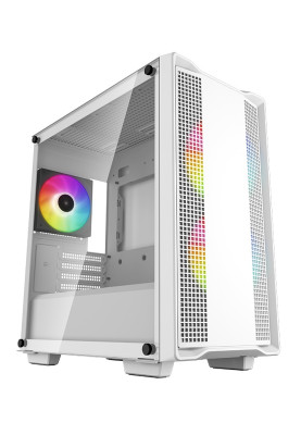 Корпус Deepcool CC360 ARGB, White, без БЖ, Mini Tower, Micro ATX / Mini ITX, макс. CPU - 165 мм / GPU - 320 мм, 1xUSB 3.0 / 1xUSB 2.0, 3x120 мм ARGB, бічна панель із загартованого скла (R-CC360-WHAPM3-G-1)