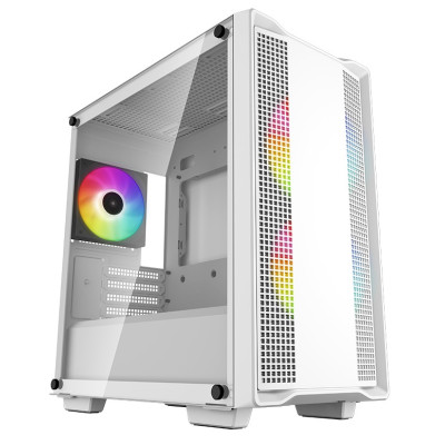 Корпус Deepcool CC360 ARGB, White, без БЖ, Mini Tower, Micro ATX / Mini ITX, макс. CPU - 165 мм / GPU - 320 мм, 1xUSB 3.0 / 1xUSB 2.0, 3x120 мм ARGB, бічна панель із загартованого скла (R-CC360-WHAPM3-G-1)