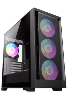 Корпус GameMax Defender Mesh Black, без БЖ, Mini Tower, Micro ATX / Mini ITX, 1xUSB 3.1, 2xUSB 2.0, 4x120 мм LED, 461x210х450 мм
