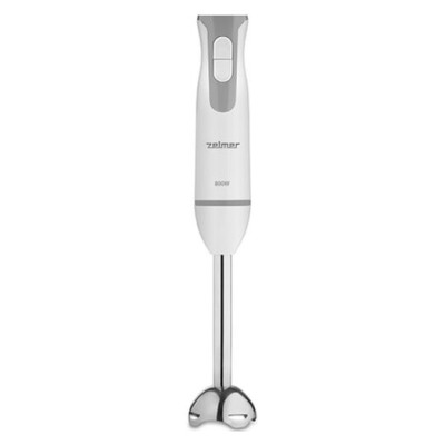 Блендер Zelmer ZHB4554S White/Grey, 800W, занурювальній, 2 швидкості, вінчик, мірний стакан 800мл, подрібнювач 450мл, 2 високопродуктивні ножі, спортивний шейкер 600мл