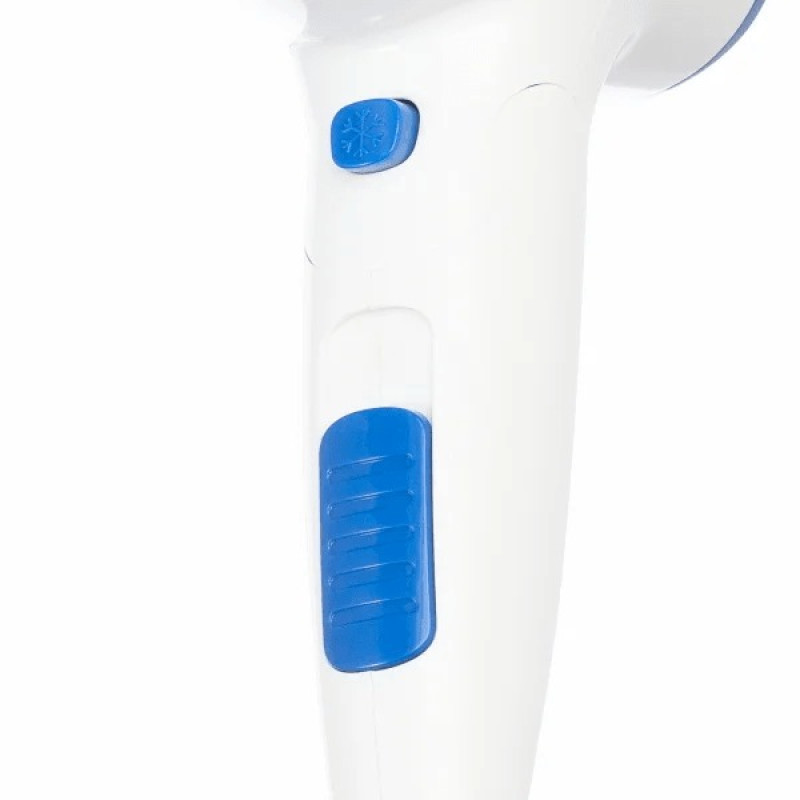 Фен Zelmer ZHD8320В, White/Blue, 1700W, 2 швидкості, 2 режими, подача холодного повітря, складна ручка, сопло-концентратор, двигун постійного струму