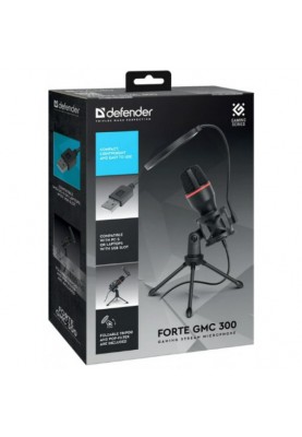 Мікрофон Defender Forte GMC 300 USB Black, кабель 1.5 м, iгровий стрім мікрофон