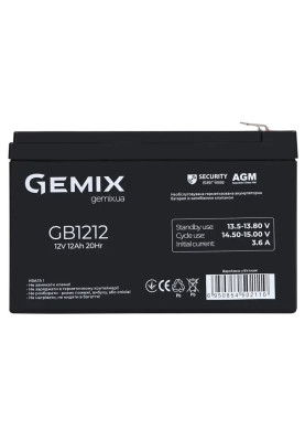 Батарея для ДБЖ 12В 12Ач Gemix GB1212 151х98х95 мм AGM