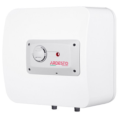 Водонагрівач Ardesto 15/3 (3100841), White, 1200W, 15л, мокрий ТЕН, вертикальний, керування механічне, над мийкою, прямокутний, подача води зверху, терморегулятор, захист від перегріву, індикатор роботи, 36x32.7x36см