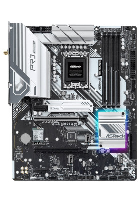 Материнська плата LGA1700, ASRock Z790 Pro RS WiFi, Z790, 4xDDR5, Int.Video(CPU), 8xSATA3, 4xM.2, 1xPCI-E 16x 5.0, 1xPCI-E 16x 4.0, 2xPCI-E 1x 3.0, 1xM.2 (Key E), ALC897, RTL8125BG, 9xUSB3.2/8xUSB2.0, HDMI/DP/Type-C, WiFi 6E, Bluetooth 5.3, CrossFire, ATX