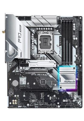 Материнська плата LGA1700, ASRock Z790 Pro RS WiFi, Z790, 4xDDR5, Int.Video(CPU), 8xSATA3, 4xM.2, 1xPCI-E 16x 5.0, 1xPCI-E 16x 4.0, 2xPCI-E 1x 3.0, 1xM.2 (Key E), ALC897, RTL8125BG, 9xUSB3.2/8xUSB2.0, HDMI/DP/Type-C, WiFi 6E, Bluetooth 5.3, CrossFire, ATX