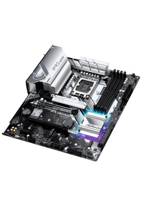 Материнська плата LGA1700, ASRock Z790 Pro RS WiFi, Z790, 4xDDR5, Int.Video(CPU), 8xSATA3, 4xM.2, 1xPCI-E 16x 5.0, 1xPCI-E 16x 4.0, 2xPCI-E 1x 3.0, 1xM.2 (Key E), ALC897, RTL8125BG, 9xUSB3.2/8xUSB2.0, HDMI/DP/Type-C, WiFi 6E, Bluetooth 5.3, CrossFire, ATX