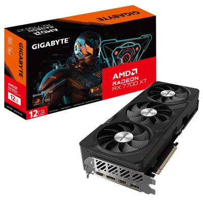 Відеокарта Radeon RX 7700 XT, Gigabyte, GAMING OC, 12Gb GDDR6, 192-bit, 2xHDMI/2xDP, 2599/18000 MHz, 2x8-pin (GV-R77XTGAMING OC-12GD)
