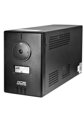 Джерело безперебійного живлення PowerCom INF-800AP Black, 800 ВА, 480 Вт, чиста синусоїда, 2 розетки, зовнішня батарея (12 В, 50 Аг – 200 Аг)