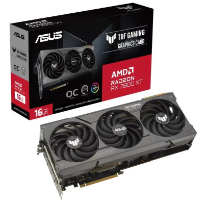 Відеокарта Radeon RX 7800 XT, Asus, TUF GAMING OC, 16Gb GDDR6, 256-bit, HDMI/3xDP, 2565/19500 MHz, 2x8-pin (TUF-RX7800XT-O16G-GAMING)